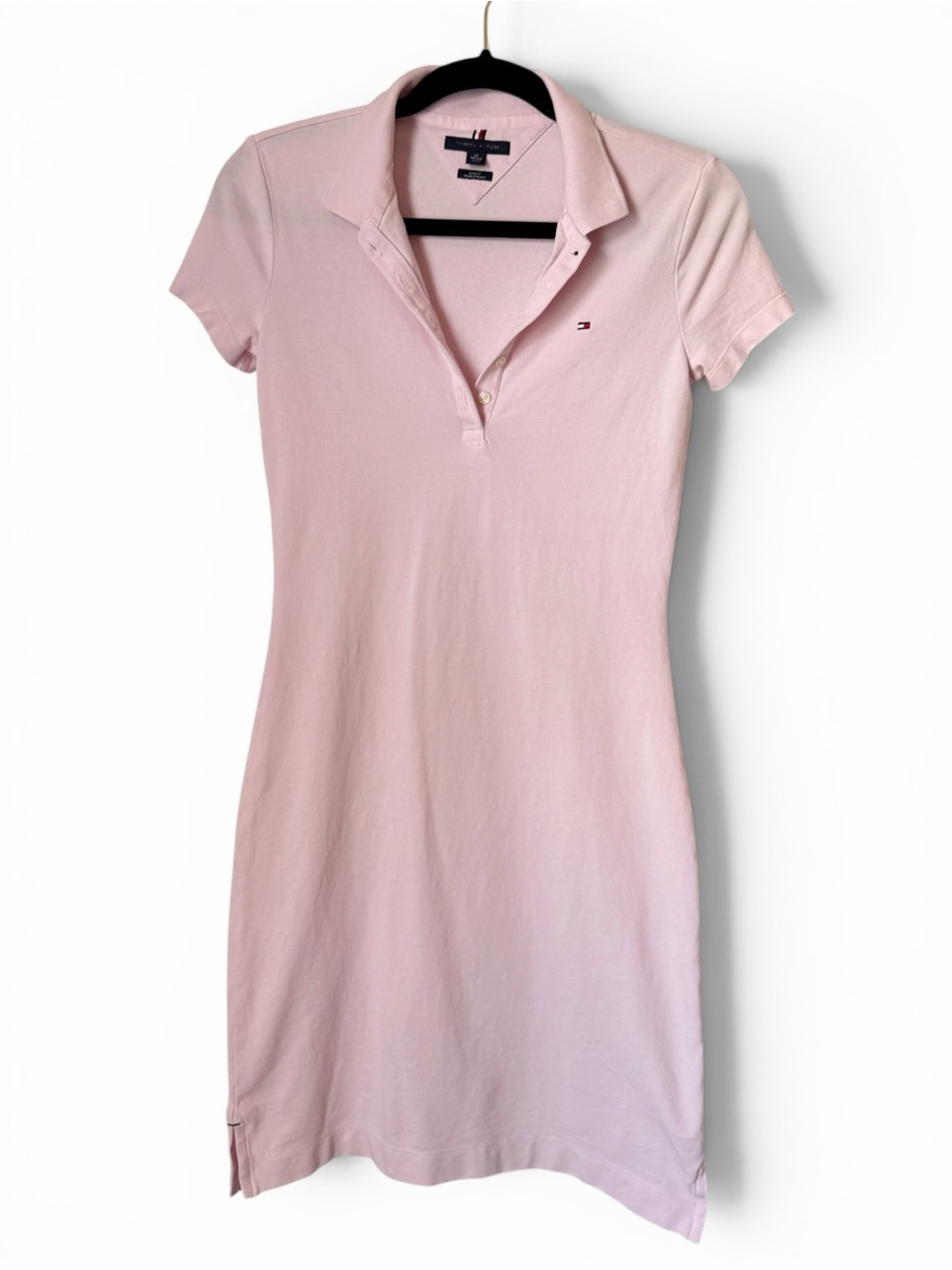 Tommy Hilfiger Pink Polo Dress Slim Fit Stretch Cotton Mini Dress XS